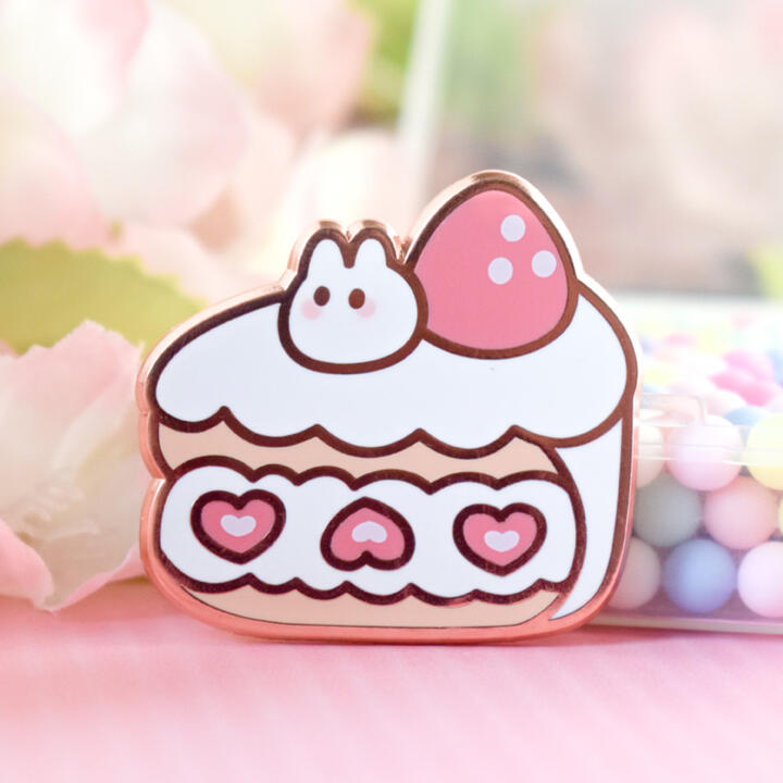 Enamel Pin: Strawbunny Shortcake (OC)